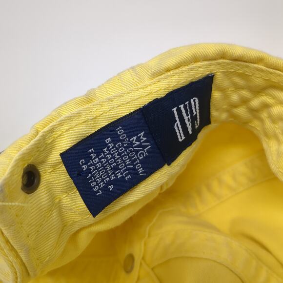 Gap Slideback Baseball Cap Yellow L Adjustable Lightweight Vented Holes 6 Panel - Picture 9 of 9